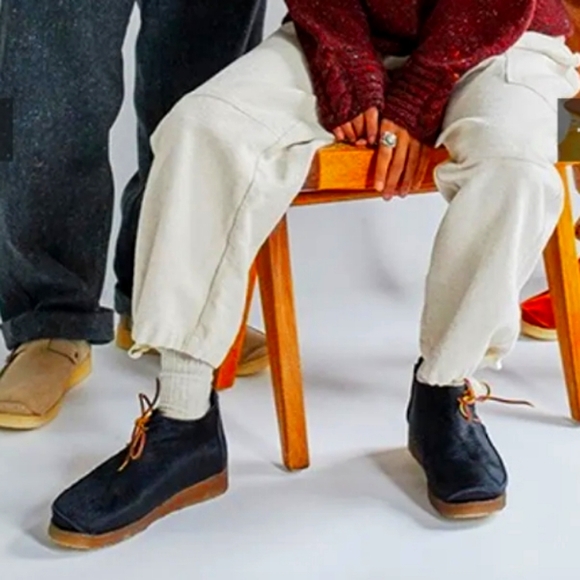 Padmore & Barnes 18 East Pony Hair Asymmetrical Tie Closure Crepe Boot 7 M 8.5 W - Picture 3 of 12